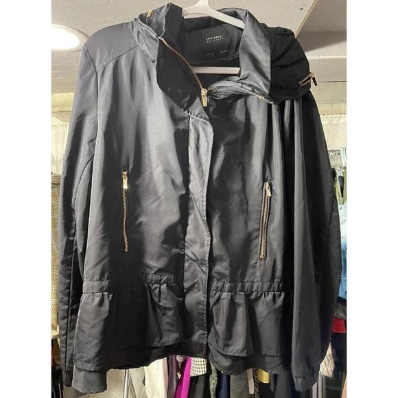 Zara Jackets & Blazers - Women's Black Large Zara Outerwear Jacket Hooded gold zippers